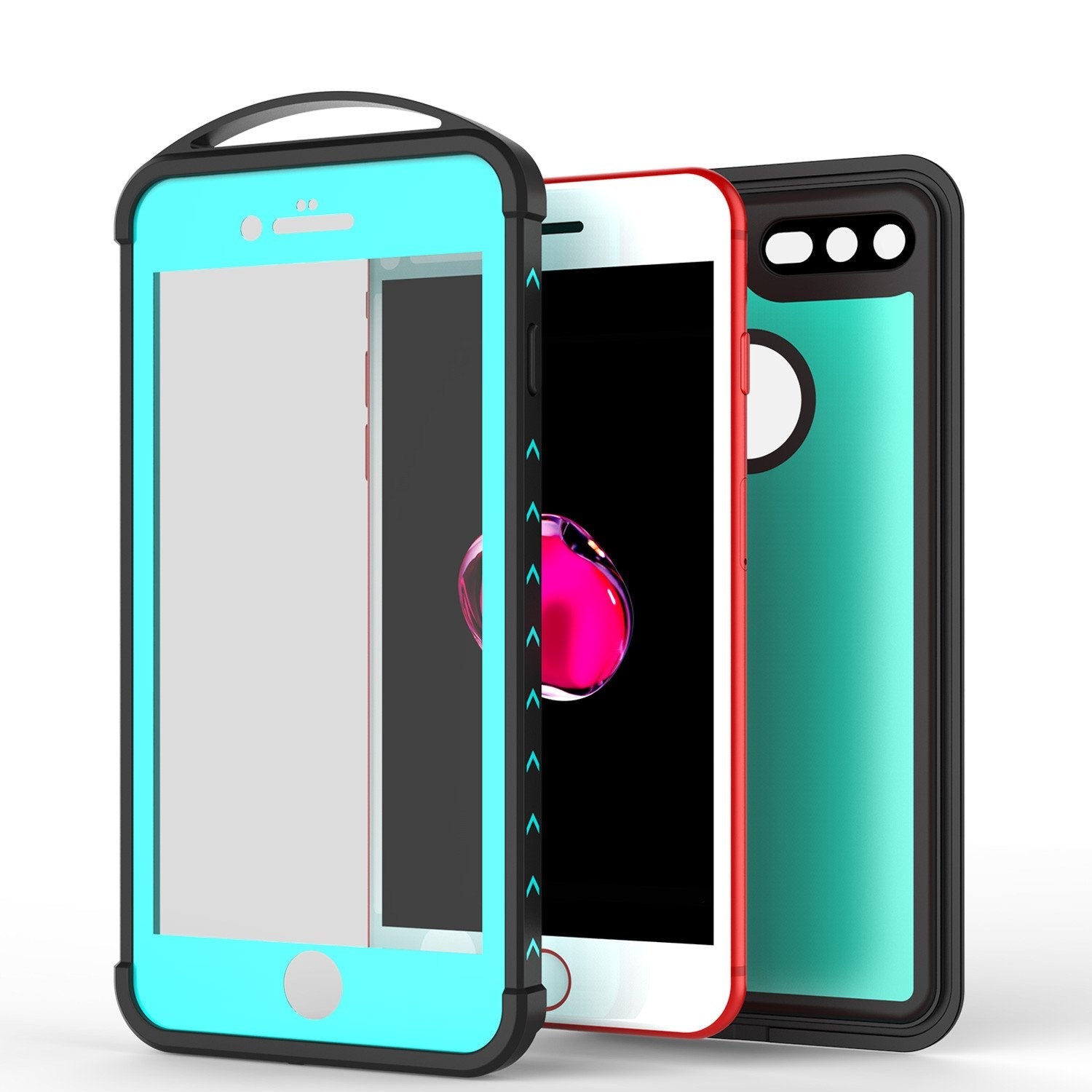 iPhone 7+ Plus Waterproof Case, Punkcase ALPINE Series, Teal | Heavy Duty Armor Cover (Color in image: black)