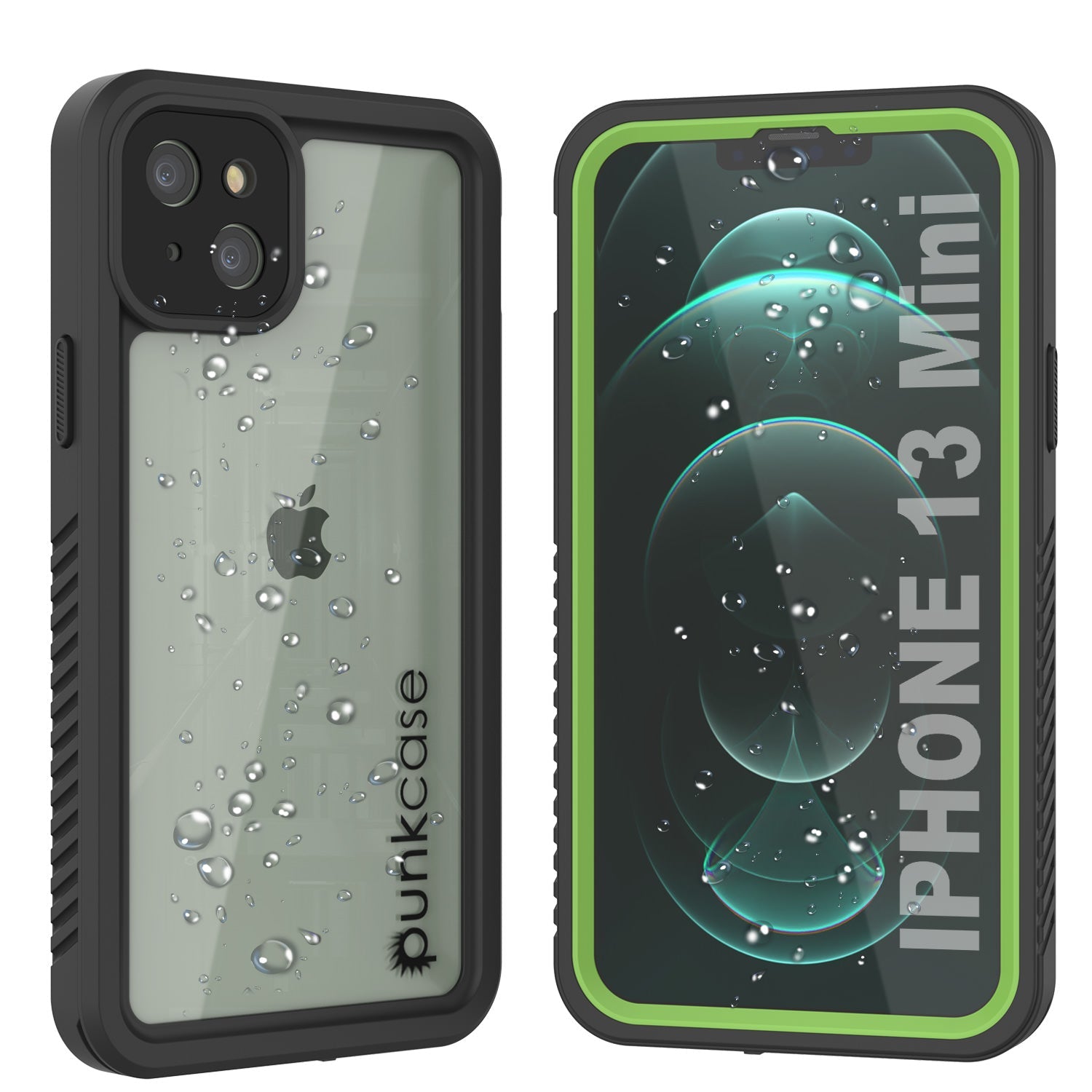 iPhone 13 Mini  Waterproof Case, Punkcase [Extreme Series] Armor Cover W/ Built In Screen Protector [Light Green]