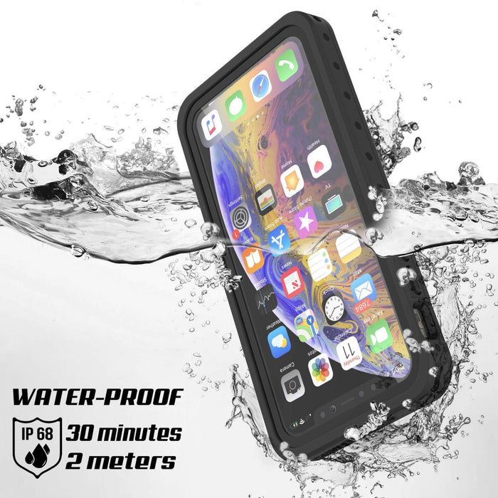 iPhone 11 Pro Max Waterproof IP68 Case, Punkcase [Black] [StudStar Series] [Slim Fit] (Color in image: white)