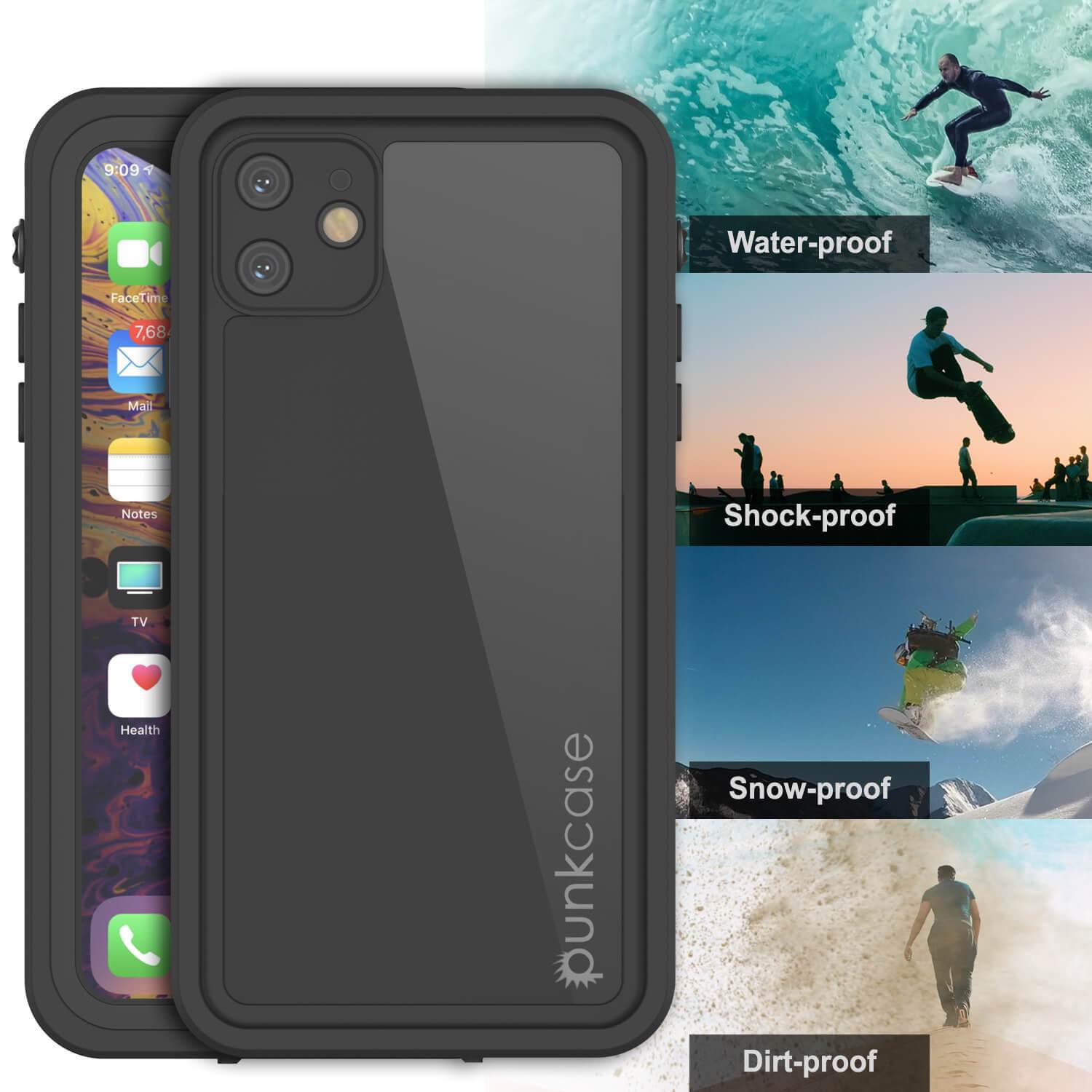 iPhone 11 Waterproof IP68 Case, Punkcase [Clear] [StudStar Series] [Slim Fit] [Dirtproof] (Color in image: light blue)