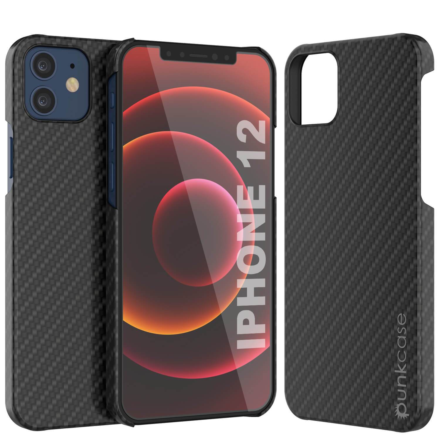 iPhone 12 Mini Case, Punkcase CarbonShield, Heavy Duty & Ultra Thin 2 Piece Dual Layer [shockproof]