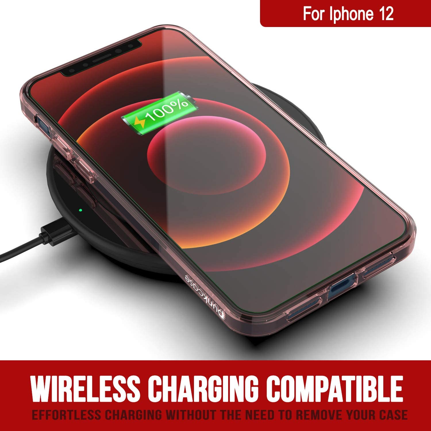 iPhone 12 Case Punkcase® LUCID 2.0 Crystal Pink Series w/ PUNK SHIELD Screen Protector | Ultra Fit (Color in image: clear)