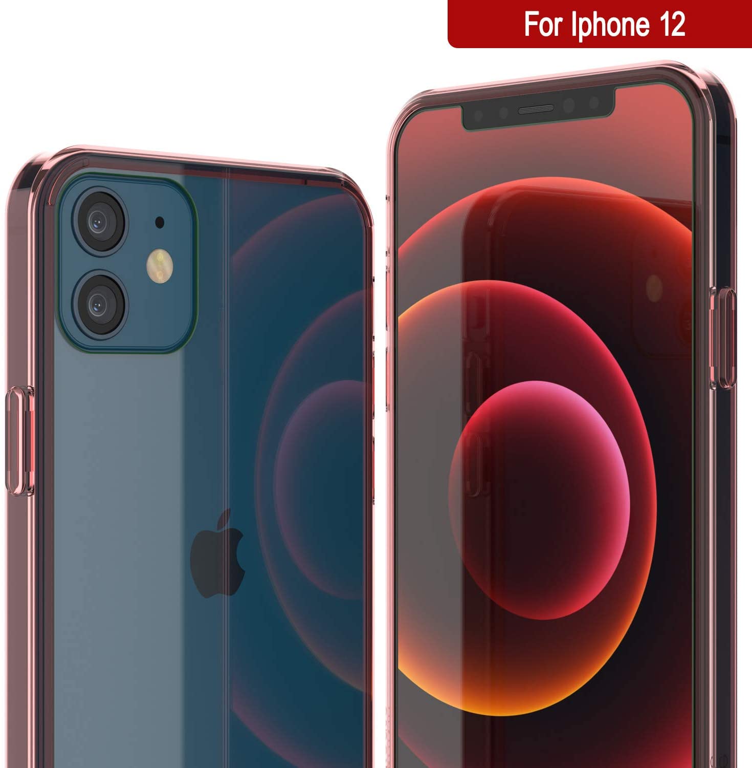 iPhone 12 Case Punkcase® LUCID 2.0 Crystal Pink Series w/ PUNK SHIELD Screen Protector | Ultra Fit (Color in image: purple)