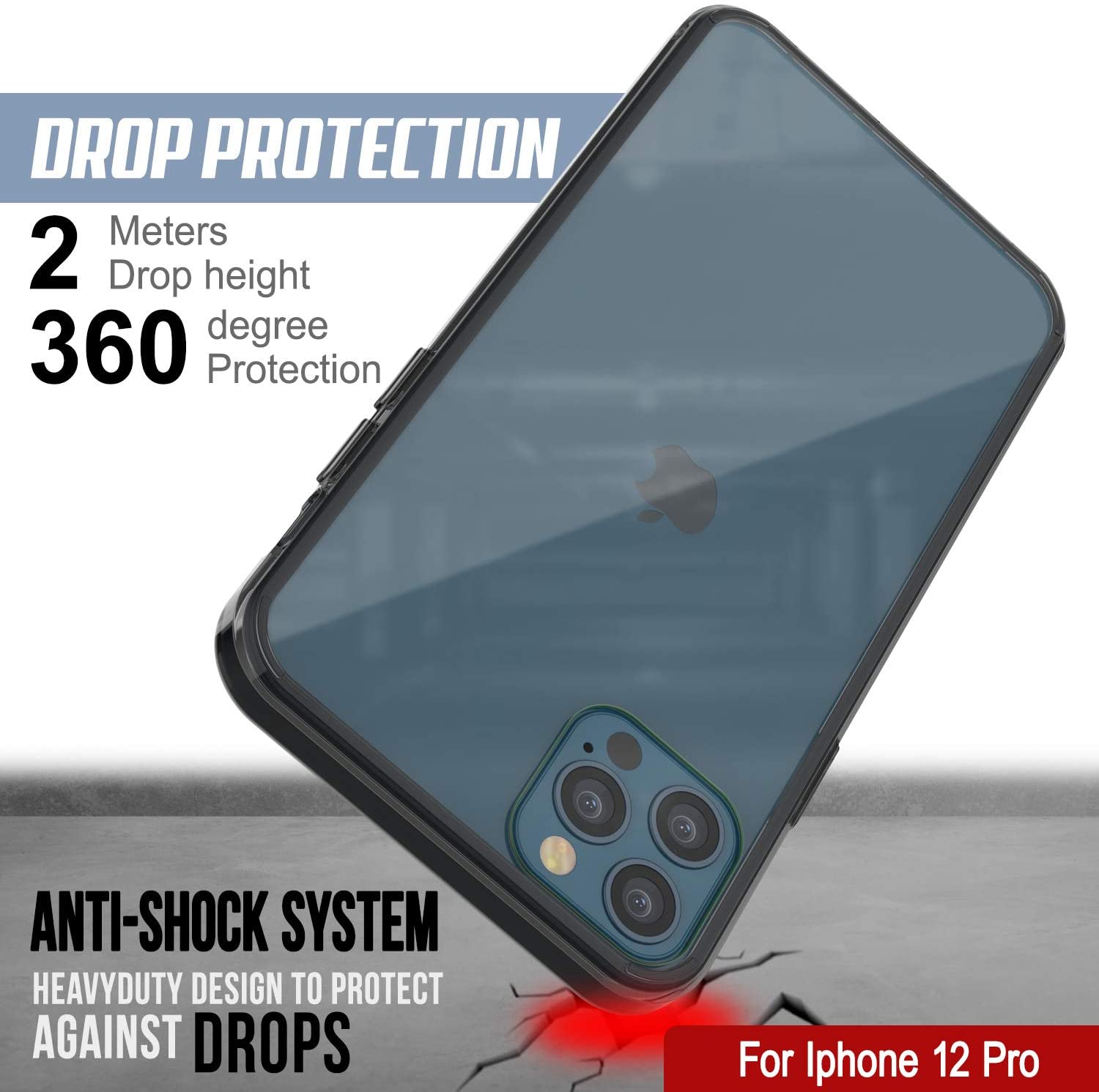 iPhone 13 Pro Case Punkcase® LUCID 2.0 Crystal Black Series w/ SHIELD Screen Protector | Ultra Fit