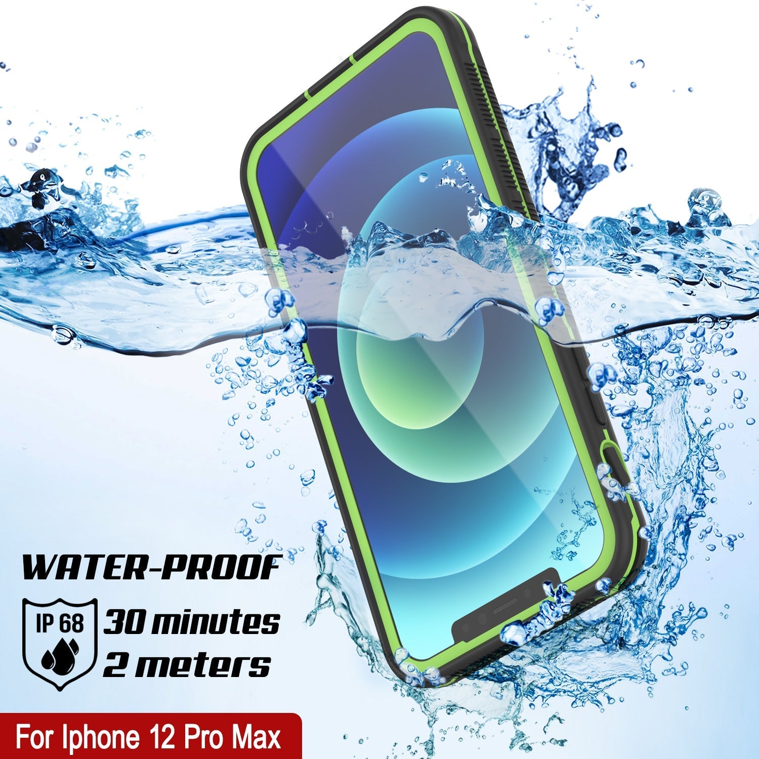 Punkcase iPhone 13 Pro Max Waterproof Case [Aqua Series] Armor Cover [Black]