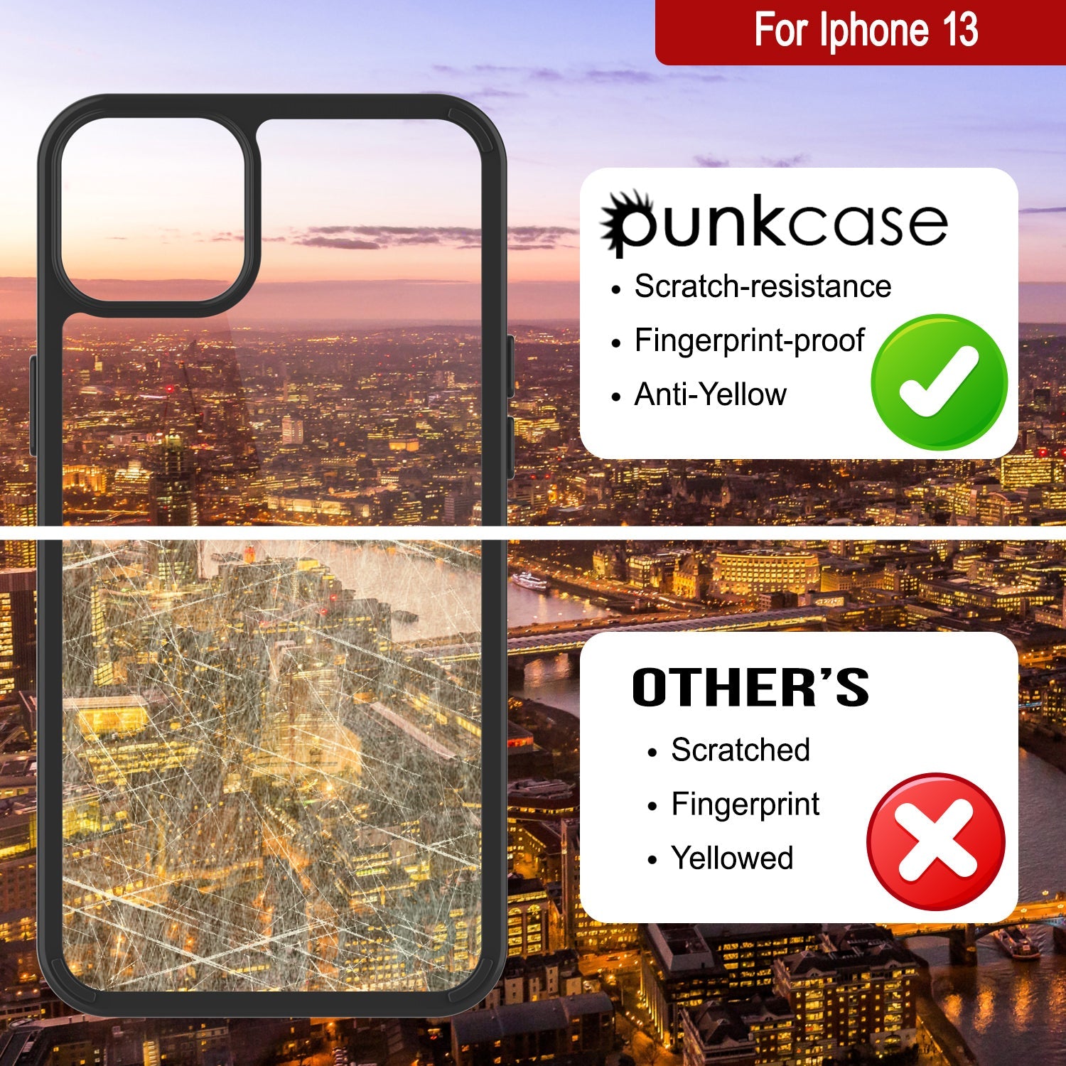iPhone 13 Case Punkcase® LUCID 2.0 Black Series w/ PUNK SHIELD Screen Protector | Ultra Fit