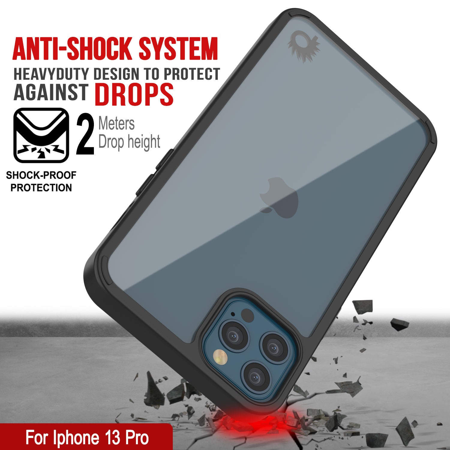iPhone 13 Pro Case Punkcase® LUCID 2.0 Black Series w/ PUNK SHIELD Screen Protector | Ultra Fit