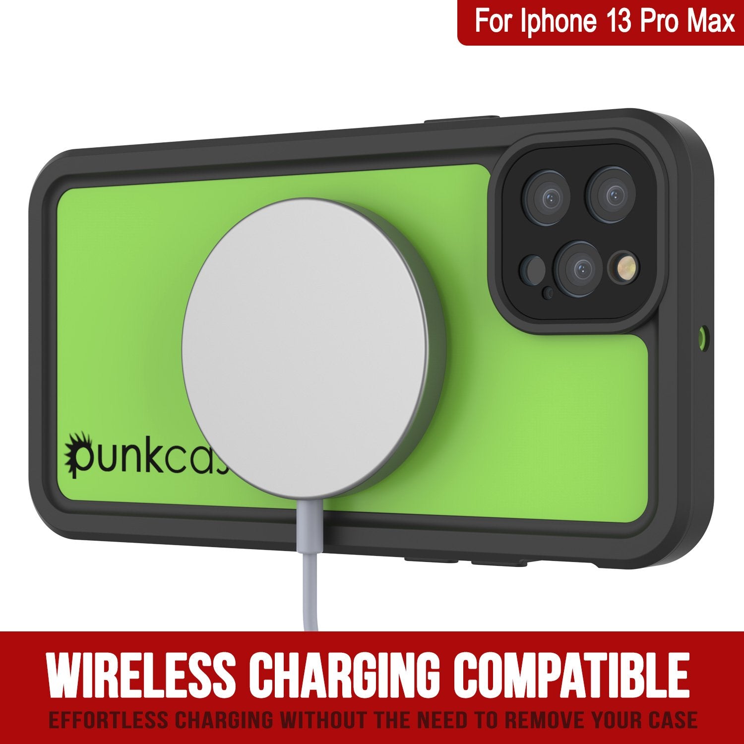 iPhone 13 Pro Max Waterproof IP68 Case, Punkcase [Light green] [StudStar Series] [Slim Fit] [Dirtproof]