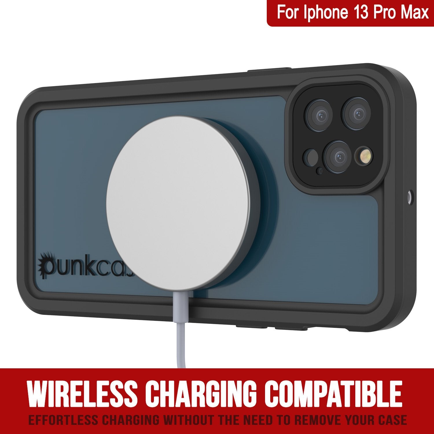 iPhone 13 Pro Max Waterproof IP68 Case, Punkcase [Clear] [StudStar Series] [Slim Fit] [Dirtproof]