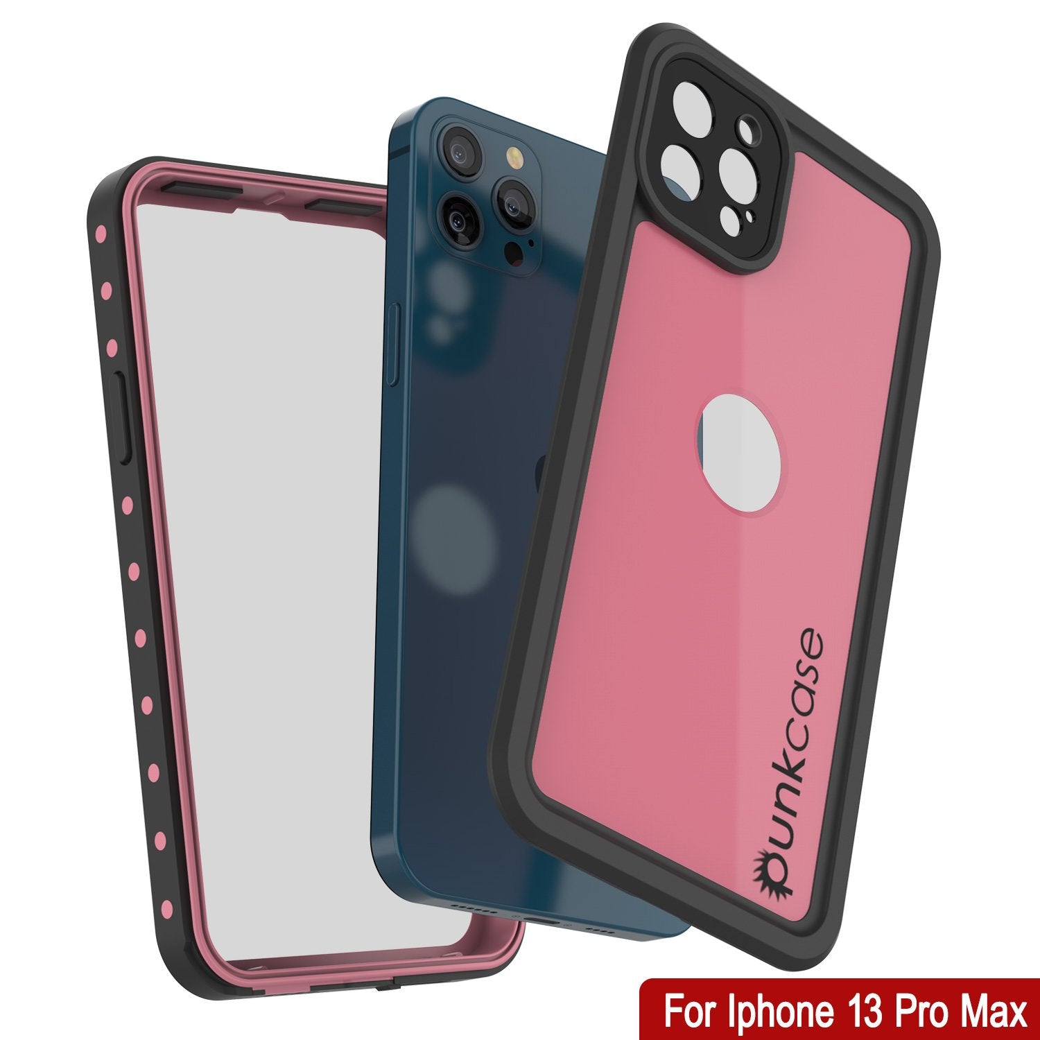 iPhone 13 Pro Max Waterproof IP68 Case, Punkcase [Pink] [StudStar Series] [Slim Fit] [Dirtproof]