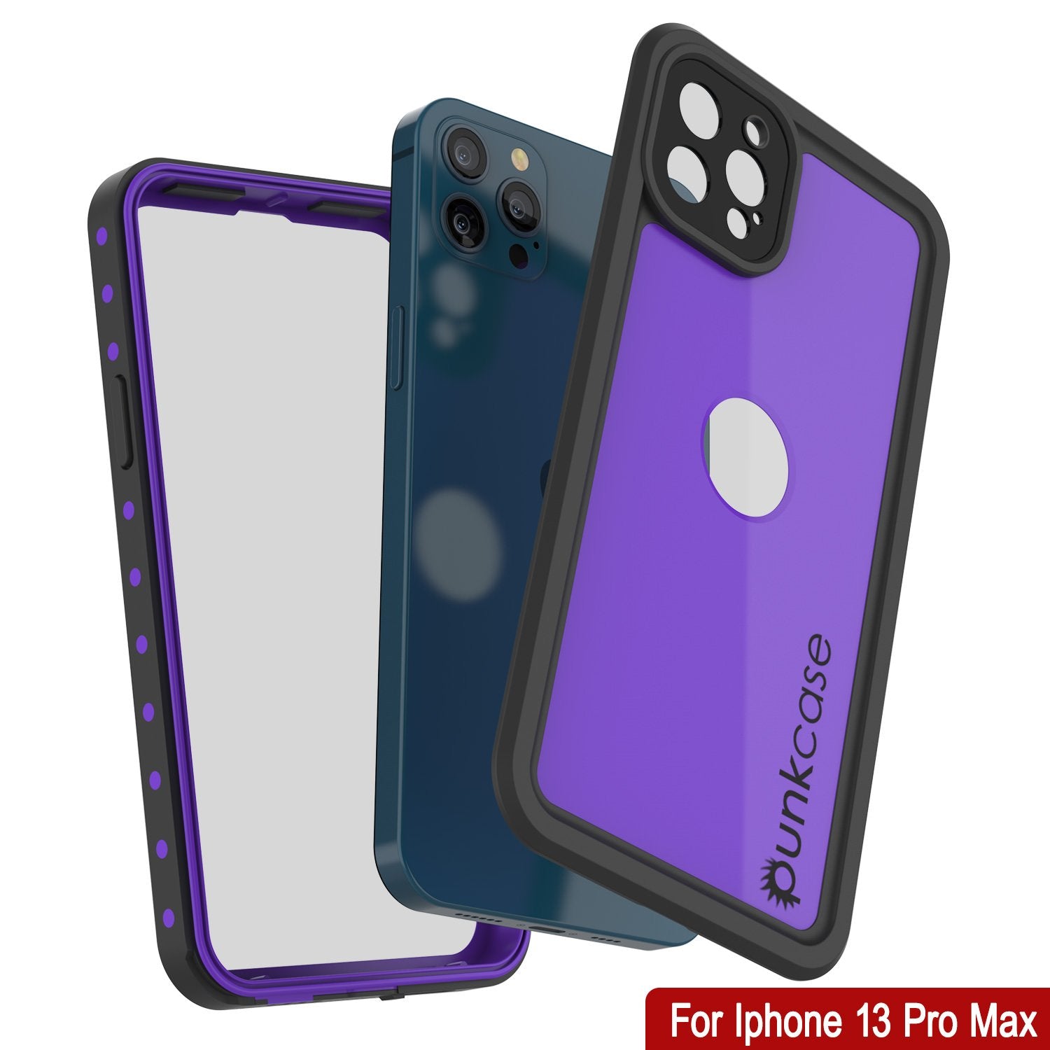 iPhone 13 Pro Max Waterproof IP68 Case, Punkcase [Purple] [StudStar Series] [Slim Fit] [Dirtproof]