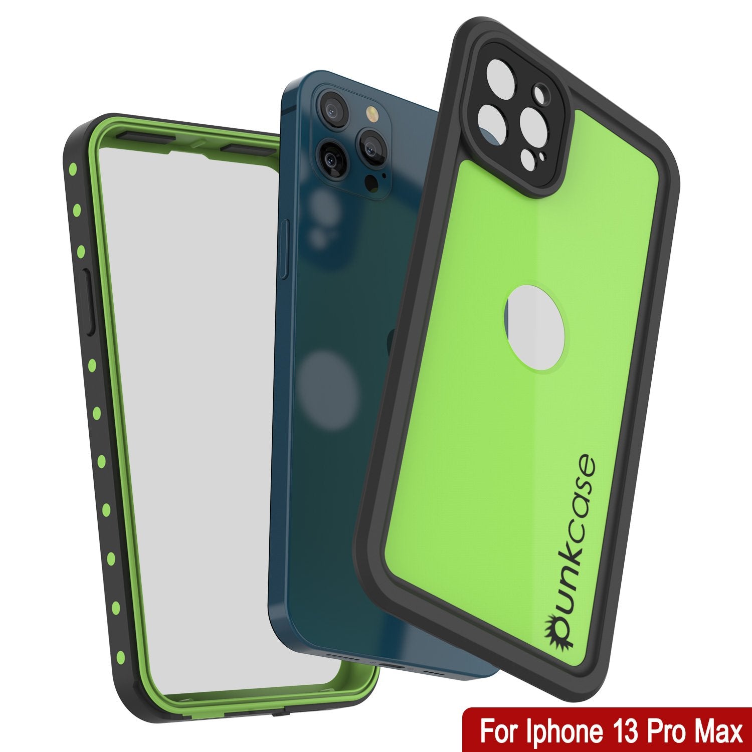 iPhone 13 Pro Max Waterproof IP68 Case, Punkcase [Light green] [StudStar Series] [Slim Fit] [Dirtproof]