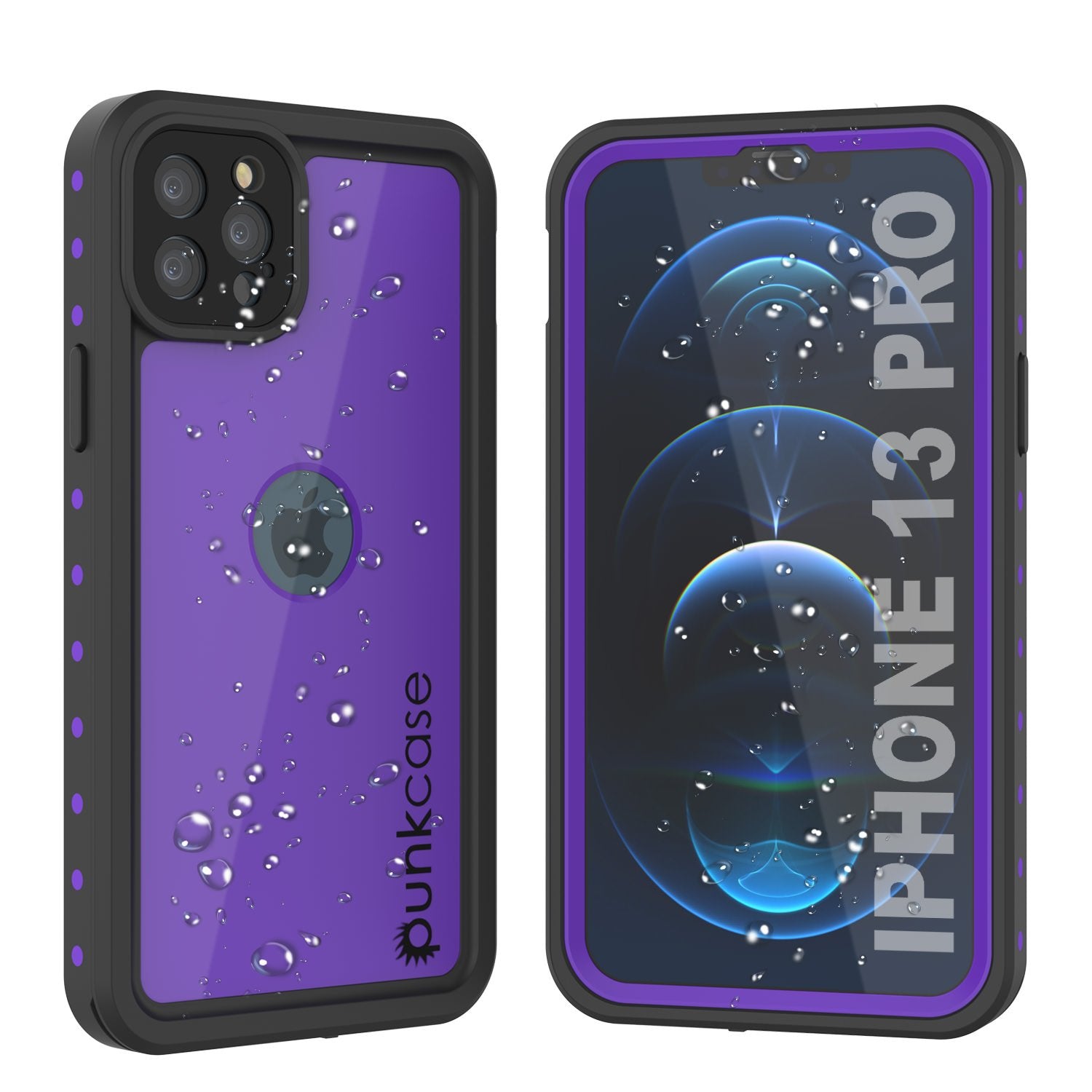 iPhone 13 Pro Waterproof IP68 Case, Punkcase [Purple] [StudStar Series] [Slim Fit] [Dirtproof]