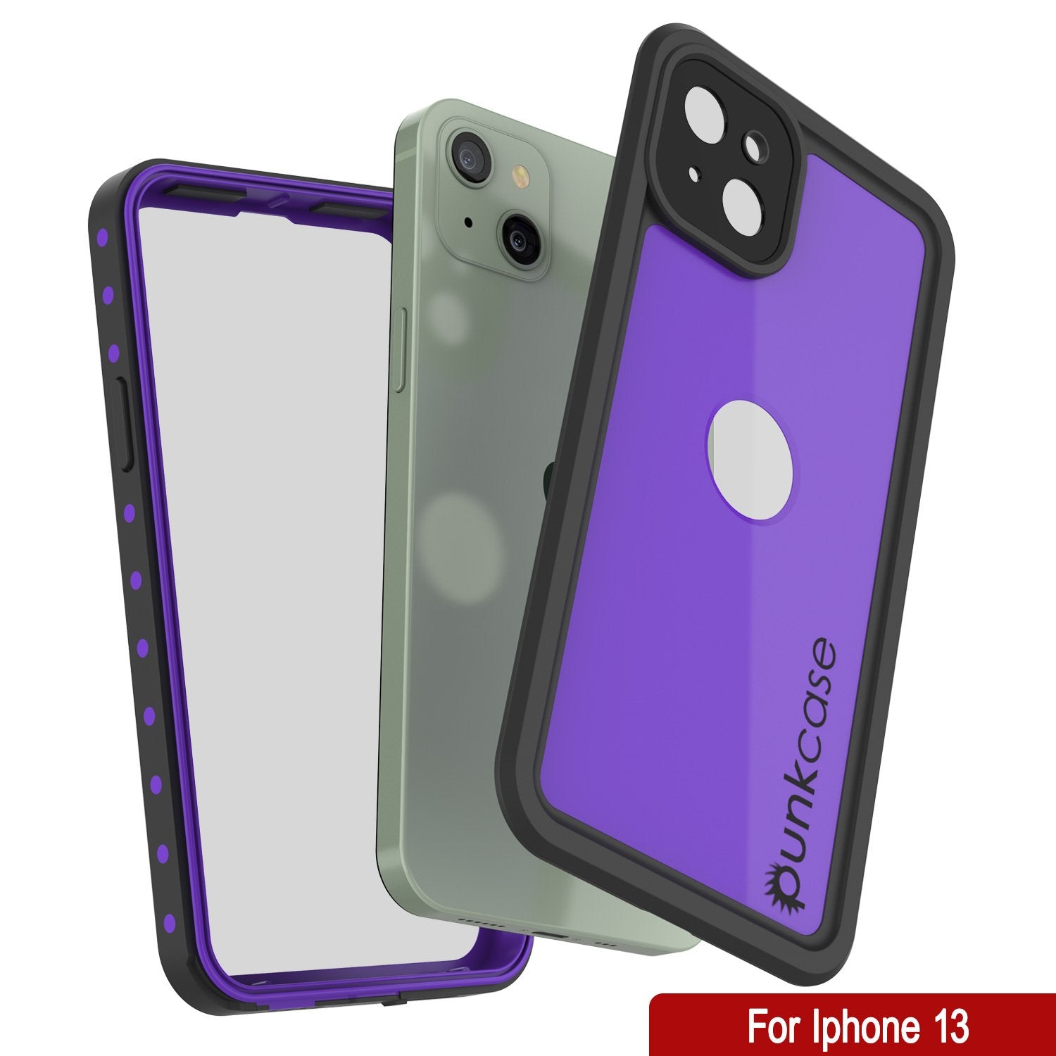 iPhone 13 Waterproof IP68 Case, Punkcase [Purple] [StudStar Series] [Slim Fit] [Dirtproof]