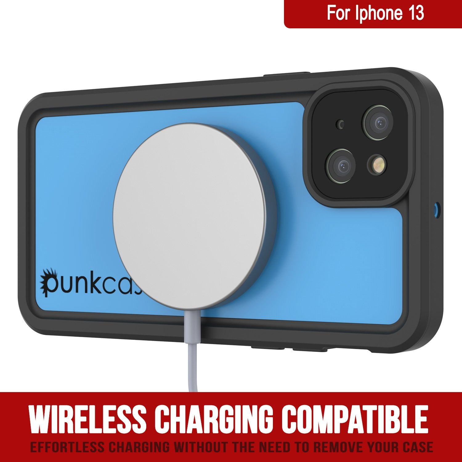 iPhone 13 Waterproof IP68 Case, Punkcase [Light blue] [StudStar Series] [Slim Fit] [Dirtproof]