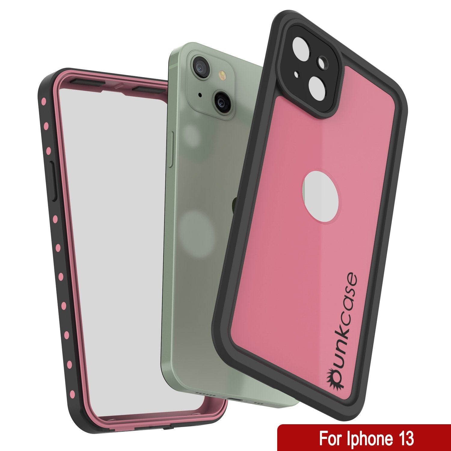 iPhone 13 Waterproof IP68 Case, Punkcase [Pink] [StudStar Series] [Slim Fit] [Dirtproof]