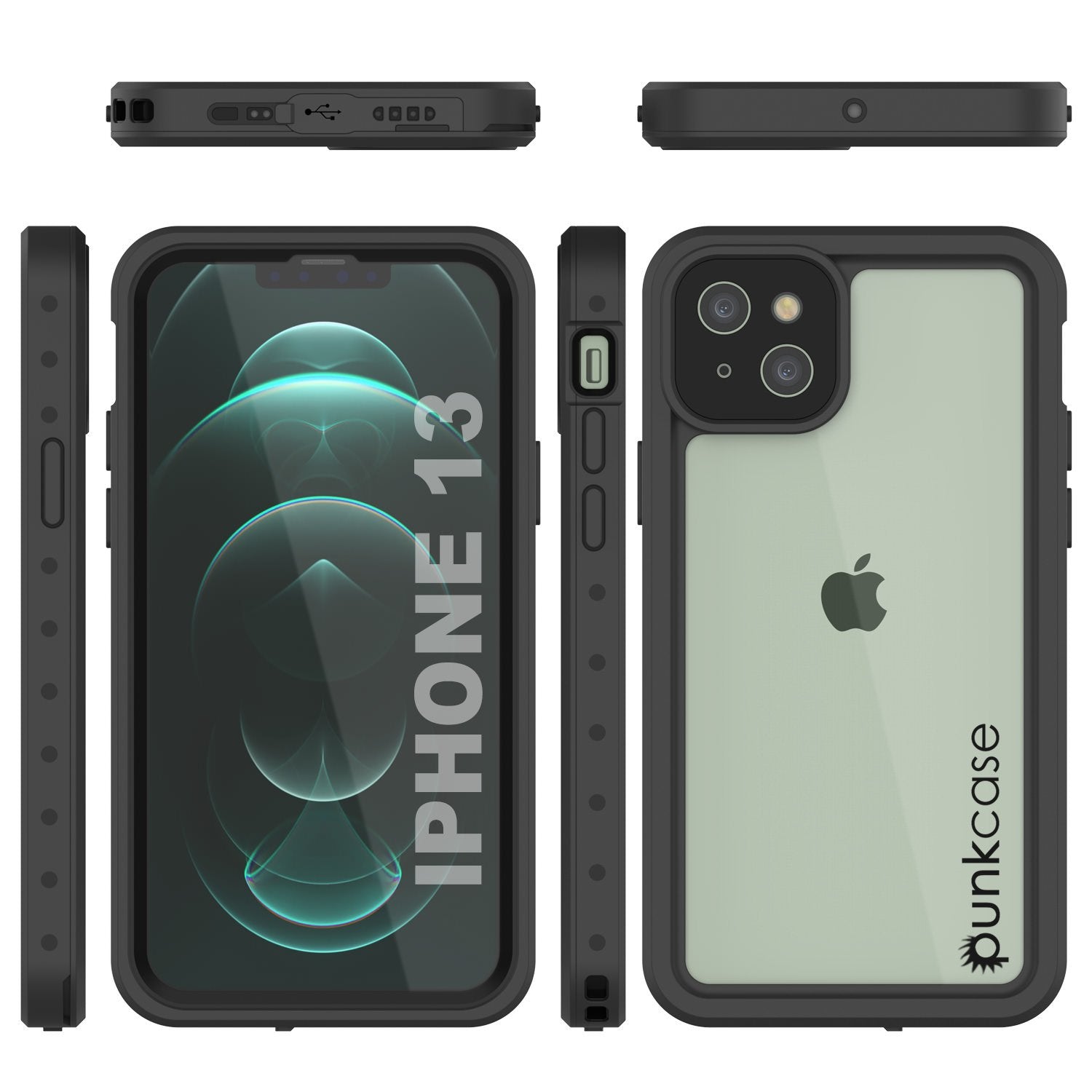 iPhone 13 Waterproof IP68 Case, Punkcase [Clear] [StudStar Series] [Slim Fit] [Dirtproof]