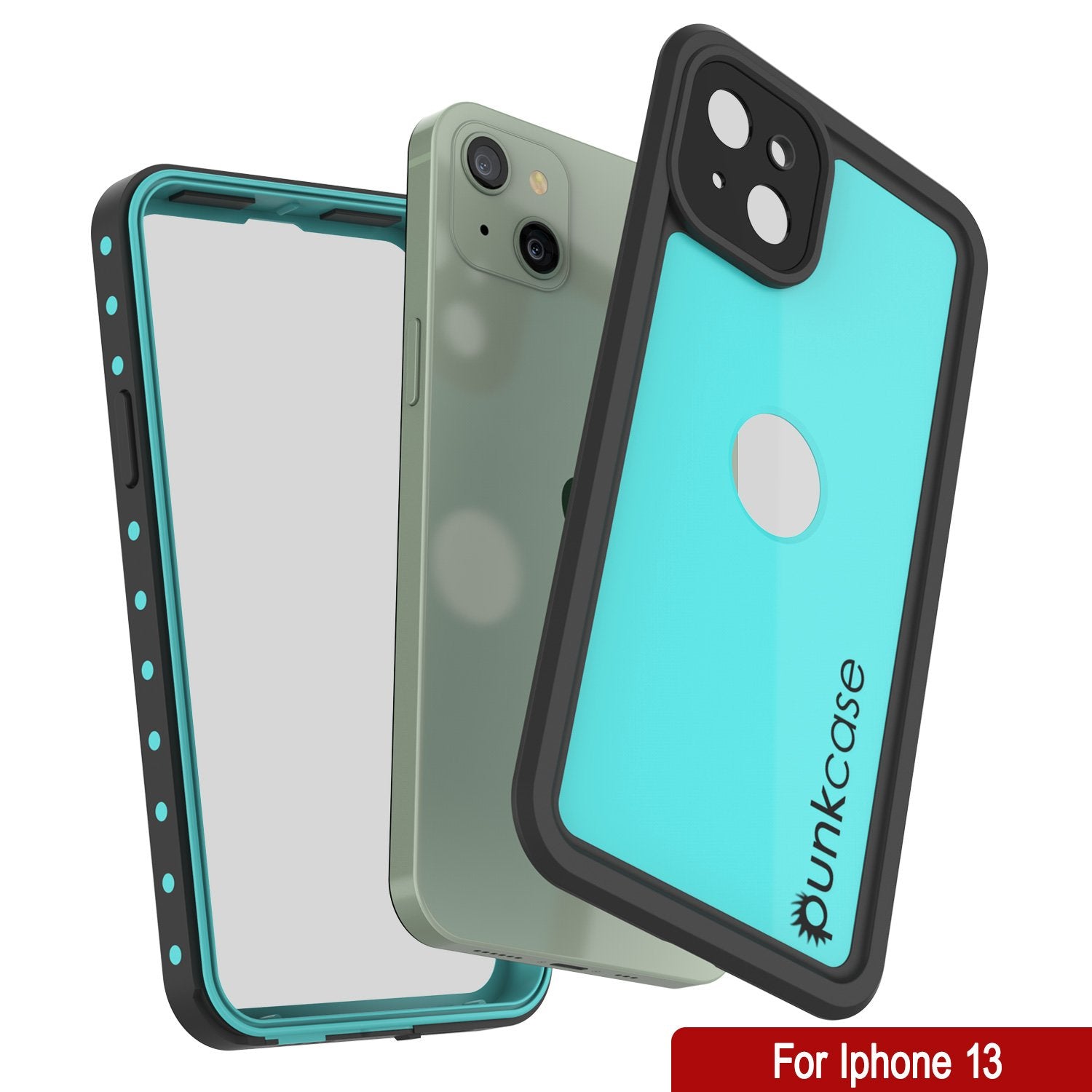 iPhone 13 Waterproof IP68 Case, Punkcase [Teal] [StudStar Series] [Slim Fit]