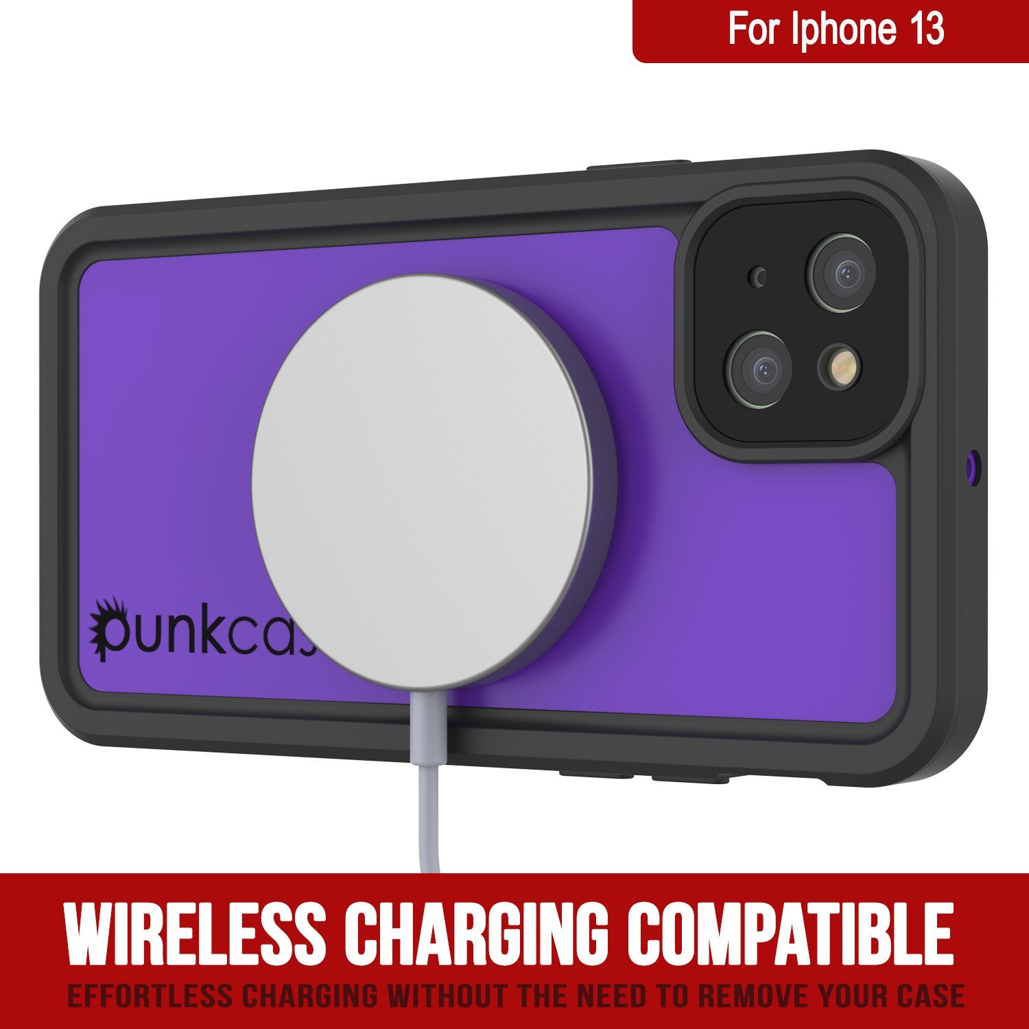 iPhone 13 Waterproof IP68 Case, Punkcase [Purple] [StudStar Series] [Slim Fit] [Dirtproof]