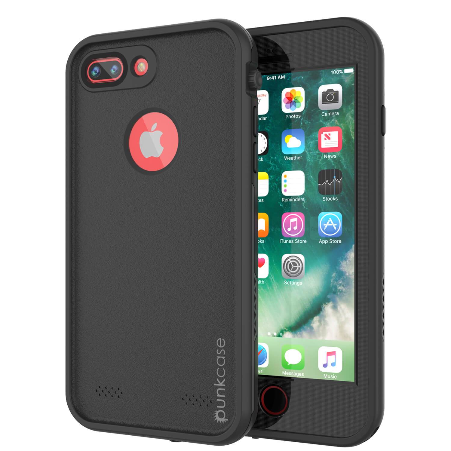 iPhone 8+ Plus Waterproof Case, Punkcase SpikeStar Black Series | Thin Fit 6.6ft Underwater IP68