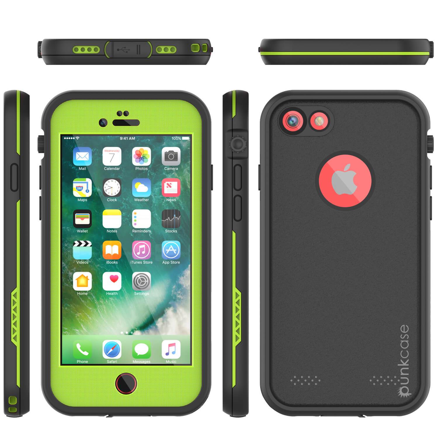 iPhone 8 Waterproof Case, Punkcase SpikeStar Light-Green Series | Thin Fit 6.6ft Underwater IP68 (Color in image: teal)