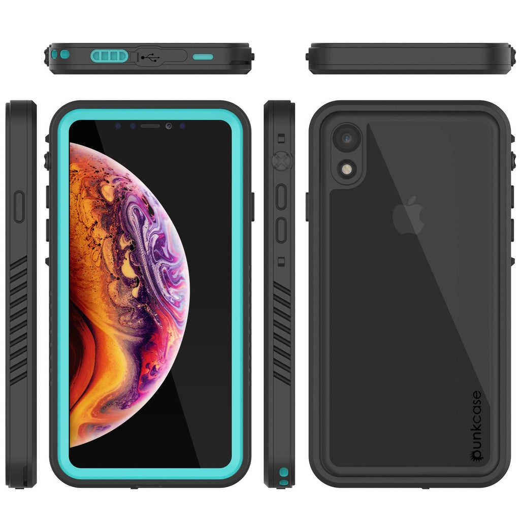 iPhone XR Waterproof Case, Punkcase [Extreme Series] Armor Cover W/ Built In Screen Protector [Teal] (Color in image: Purple)