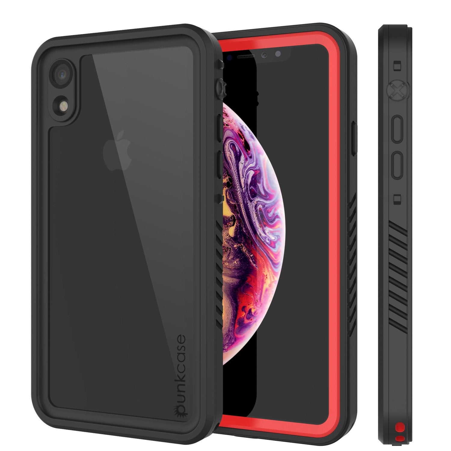 iPhone XR Waterproof Case, Punkcase [Extreme Series] Armor Cover W/ Built In Screen Protector [Red] (Color in image: Red)