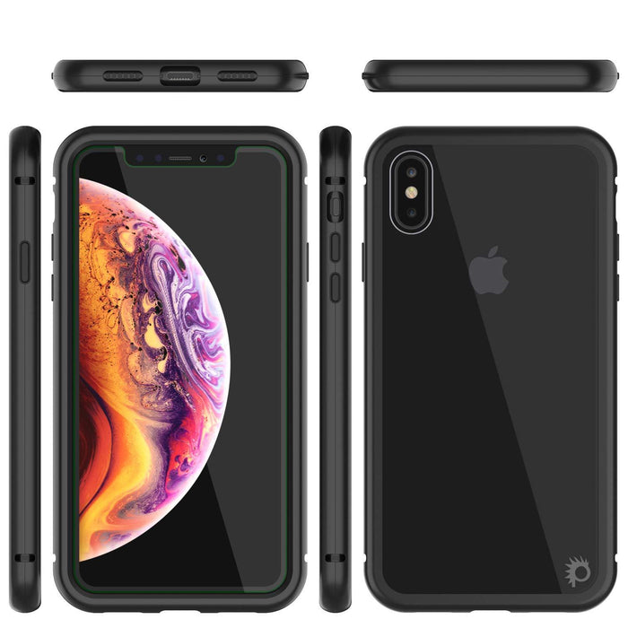 iPhone XS Max Case, Punkcase Magnetic Shield Protective TPU Cover W/ Tempered Glass Screen Protector [Black]