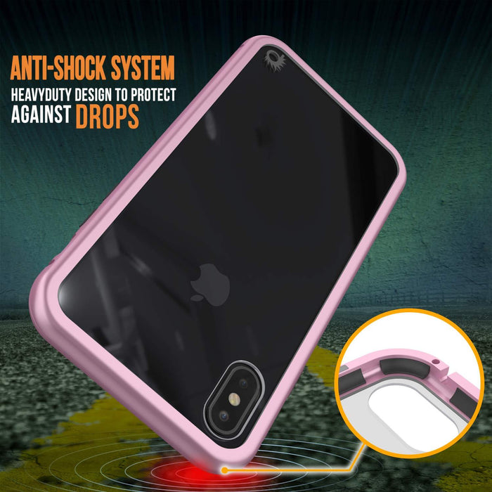 iPhone XS Case, Punkcase Magnetic Shield Protective TPU Cover W/ Tempered Glass Screen Protector [Pink]
