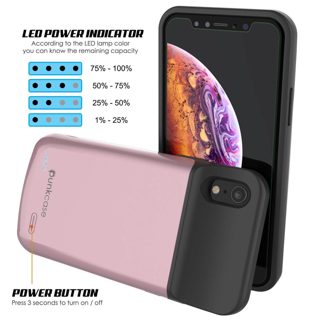 iPhone 11 Pro Max Battery Case, PunkJuice 5000mAH Fast Charging Power Bank W/ Screen Protector | [Rose-Gold] (Color in image: gold)