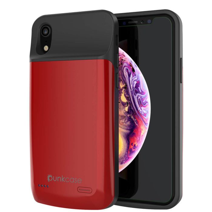 iPhone 11 Battery Case, PunkJuice 5000mAH Fast Charging Power Bank W/ Screen Protector | [Red] (Color in image: red)