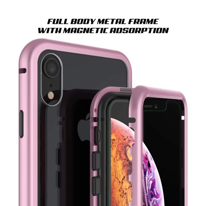iPhone XR Case, Punkcase Magnetic Shield Protective TPU Cover W/ Tempered Glass Screen Protector [Pink]