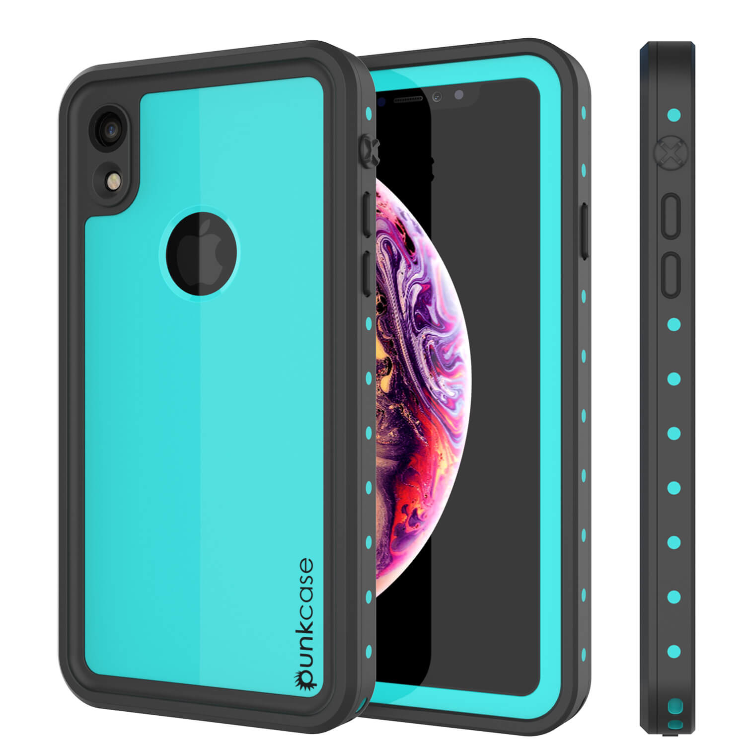 iPhone XR Waterproof IP68 Case, Punkcase [Teal] [StudStar Series] [Slim Fit] (Color in image: teal)