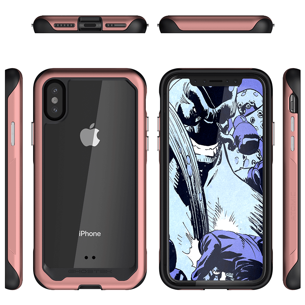 iPhone Xs Case, Ghostek Atomic Slim 2 Series  for iPhone Xs Rugged Heavy Duty Case|PINK (Color in image: Black)