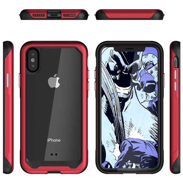 iPhone Xs Case, Ghostek Atomic Slim 2 Series  for iPhone Xs Rugged Heavy Duty Case|RED (Color in image: Gold)