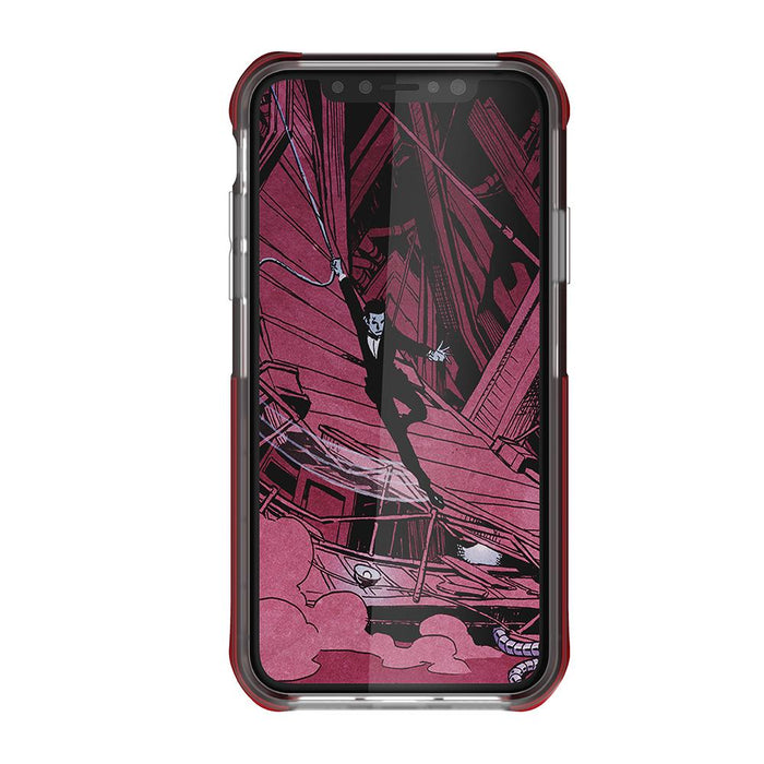 iPhone Xs Case, Ghostek Cloak 4 Series  for iPhone Xs / iPhone Pro Case | RED-CLEAR 