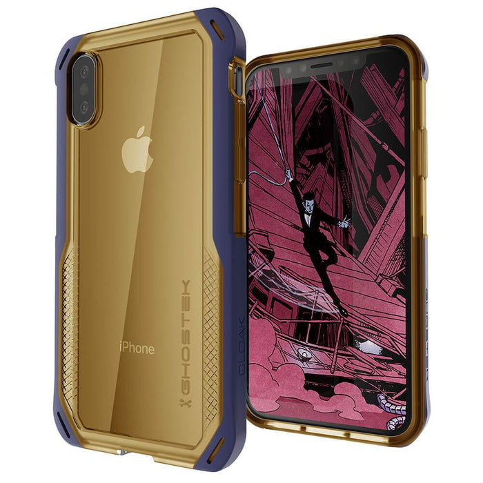 iPhone Xs Case, Ghostek Cloak 4 Series  for iPhone Xs / iPhone Pro Case | BLUE-GOLD (Color in image: Blue-Gold)