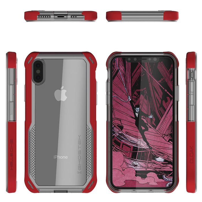 iPhone Xs Case, Ghostek Cloak 4 Series  for iPhone Xs / iPhone Pro Case | RED-CLEAR (Color in image: Blue-Gold)
