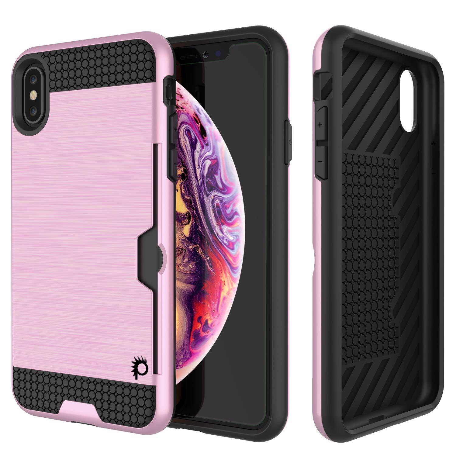iPhone XS Case, PUNKcase [SLOT Series] Slim Fit Dual-Layer Armor Cover [Pink]