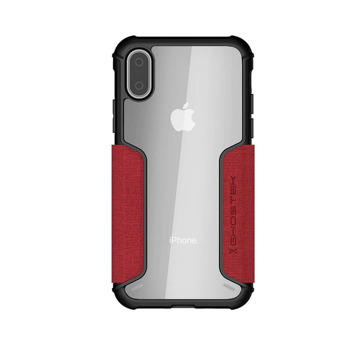 iPhone Xs Case, Ghostek Exec 3 Series for iPhone Xs / iPhone Pro Protective Wallet Case [RED] (Color in image: Gray)