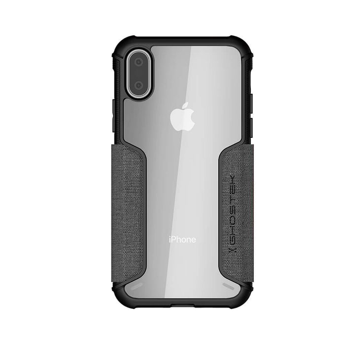 iPhone Xs Case, Ghostek Exec 3 Series for iPhone Xs / iPhone Pro Protective Wallet Case [Gray] (Color in image: Black)