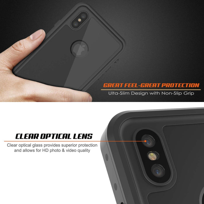iPhone XS Max Waterproof IP68 Case, Punkcase [Black] [StudStar Series] [Slim Fit] [Dirtproof] (Color in image: teal)