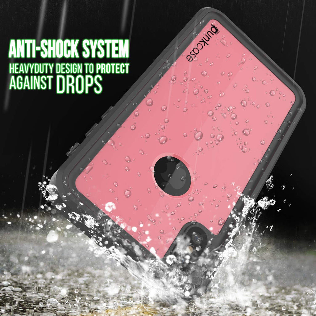 iPhone XS Max Waterproof IP68 Case, Punkcase [Pink] [StudStar Series] [Slim Fit] [Dirtproof] (Color in image: light green)