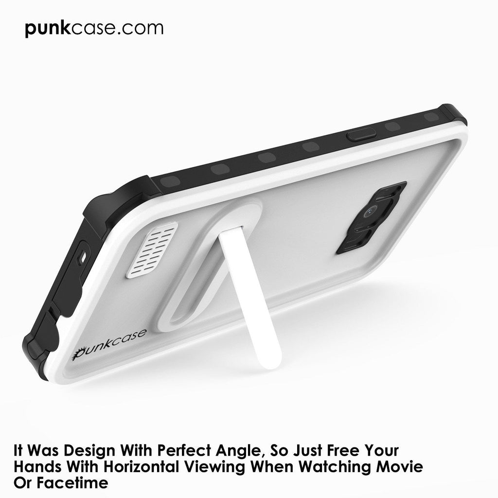 Galaxy S8 Plus Waterproof Case, Punkcase KickStud White Series [Slim Fit] [IP68 Certified] [Shockproof] [Snowproof] Armor Cover. (Color in image: Pink)