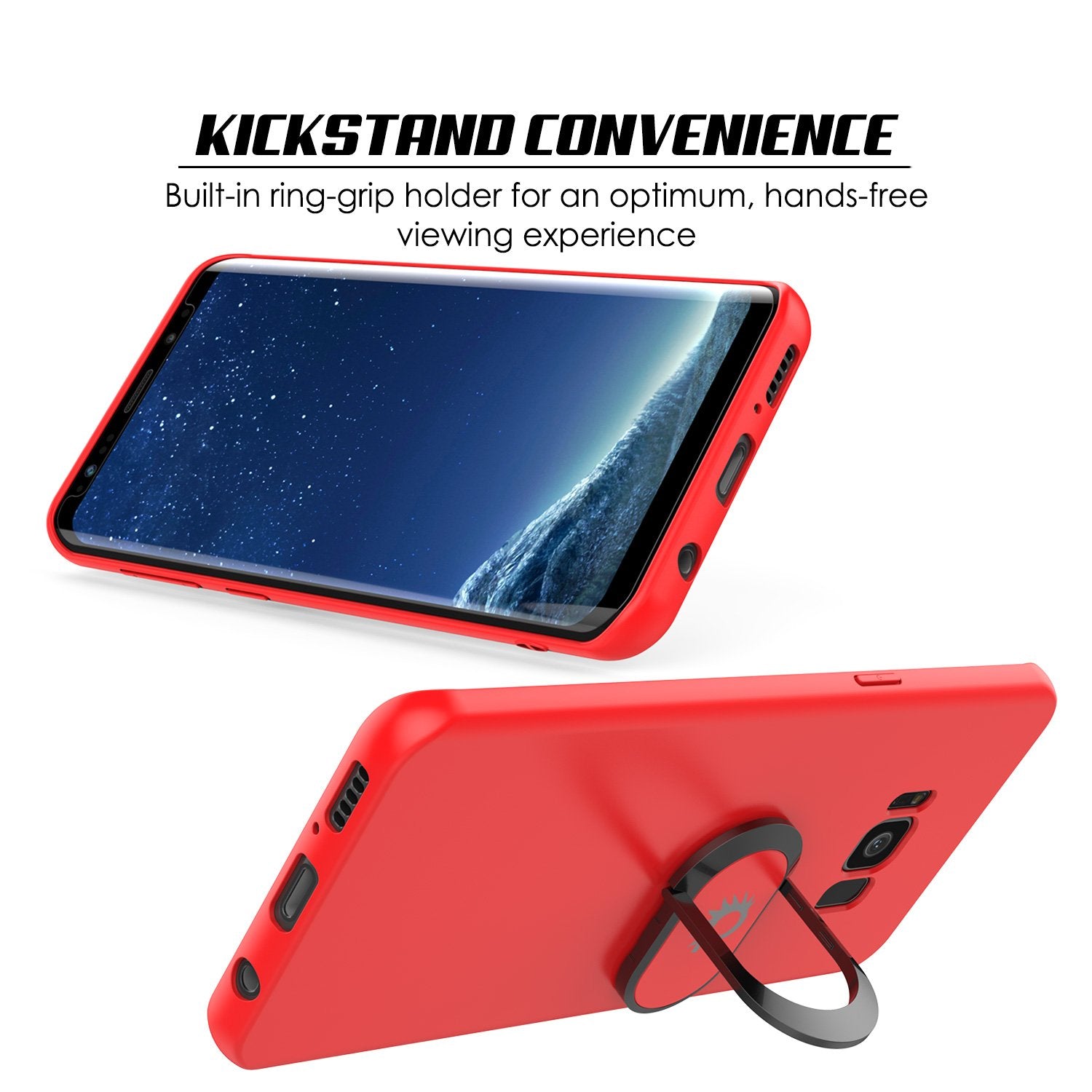 Galaxy S8 Case, Punkcase Magnetix Protective TPU Cover W/ Kickstand, Screen Protector [Red]