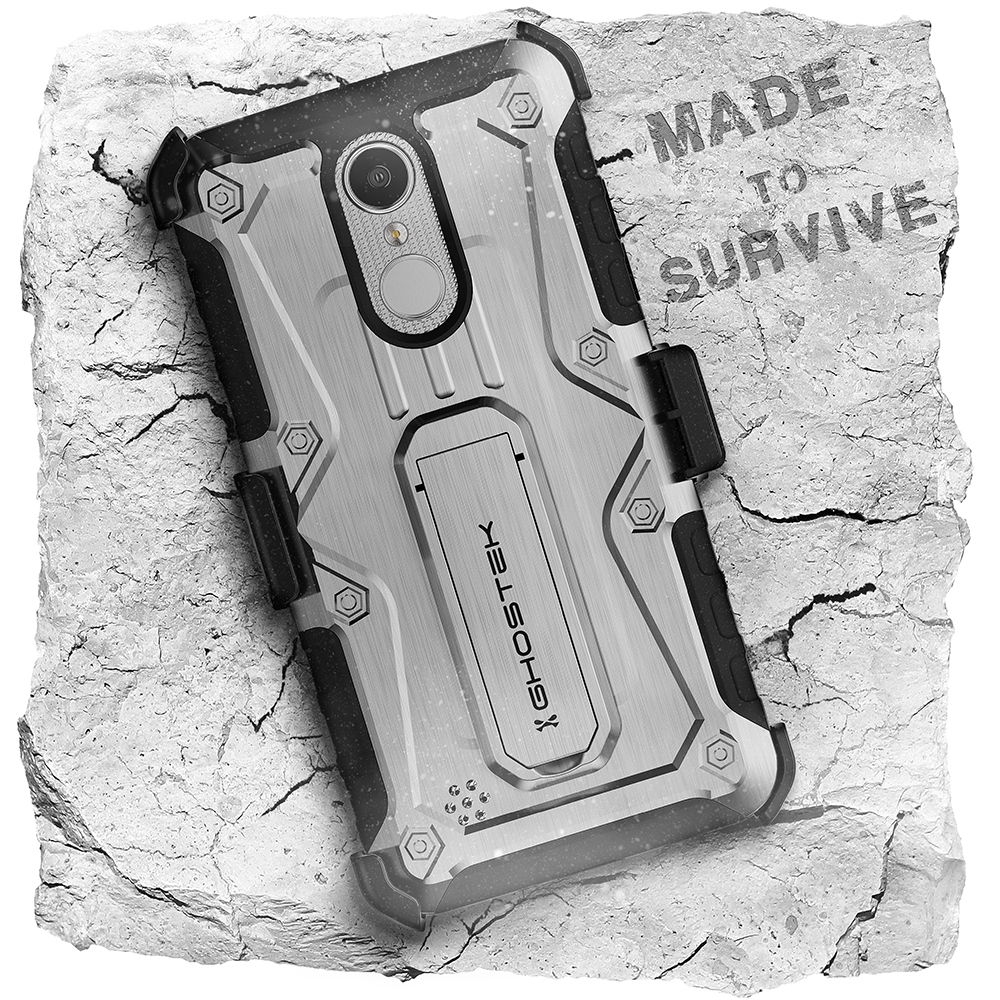 LG K8 2018 / Aristo 2 / Tribute Dynasty Rugged Heavy Duty Case | Iron Armor Series [Grey] 