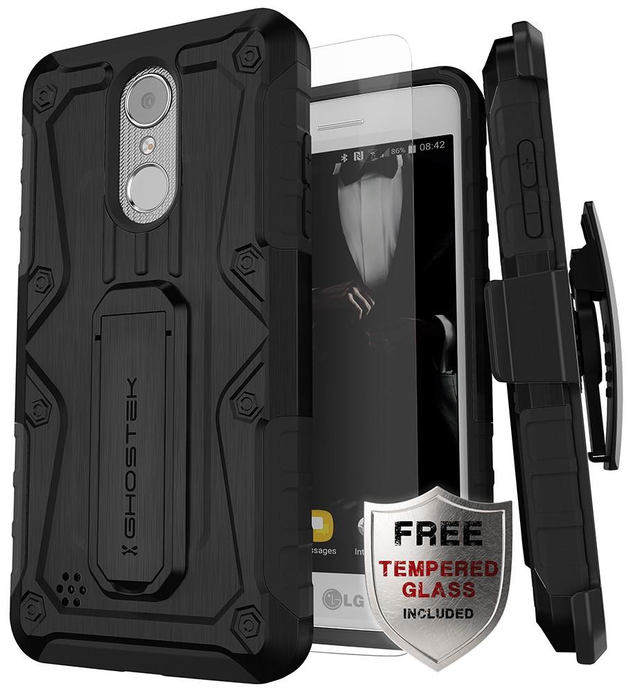 LG K8 2018 / Aristo 2 / Tribute Dynasty Rugged Heavy Duty Case | Iron Armor Series [Black] (Color in image: Rose)