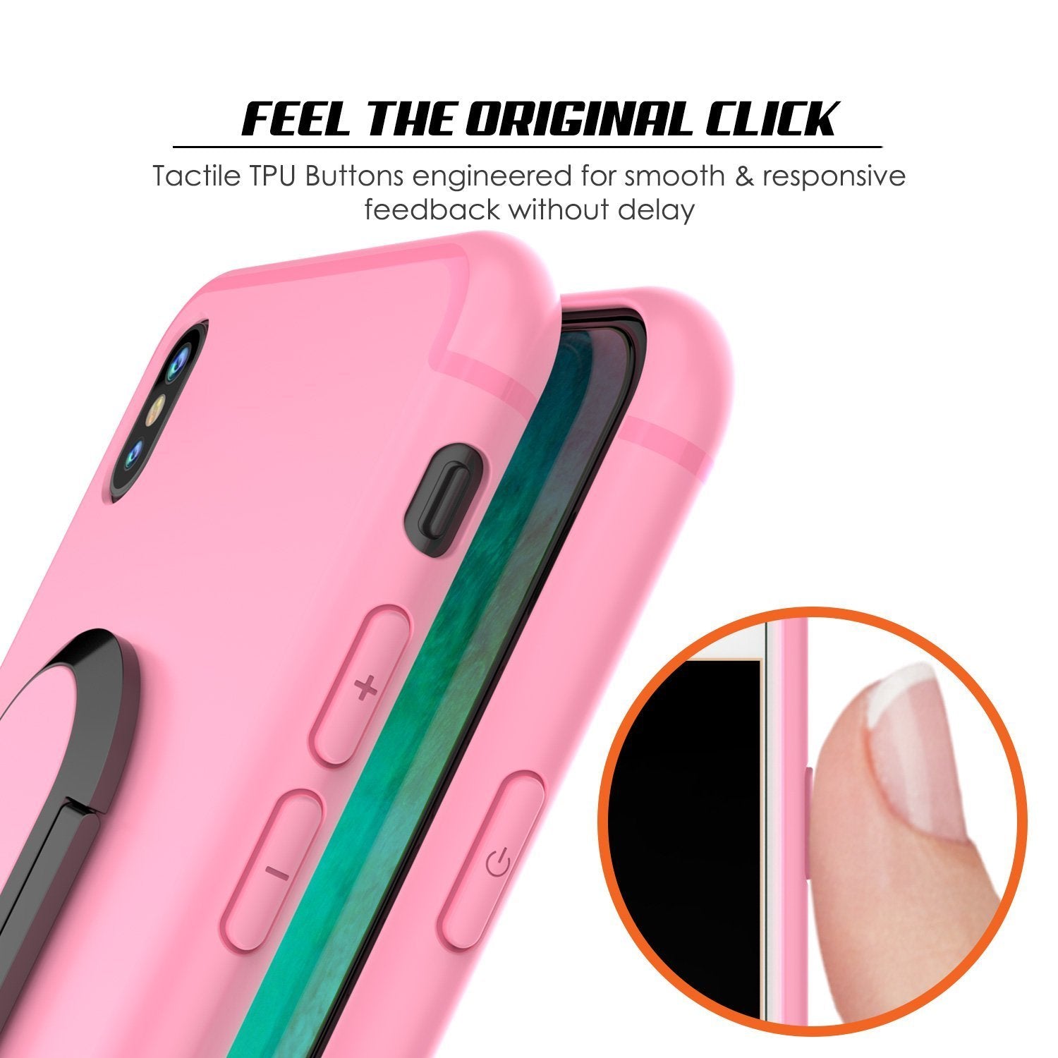 iPhone X Case, Punkcase Magnetix Protective TPU Cover W/ Kickstand, Tempered Glass Screen Protector [Pink] 