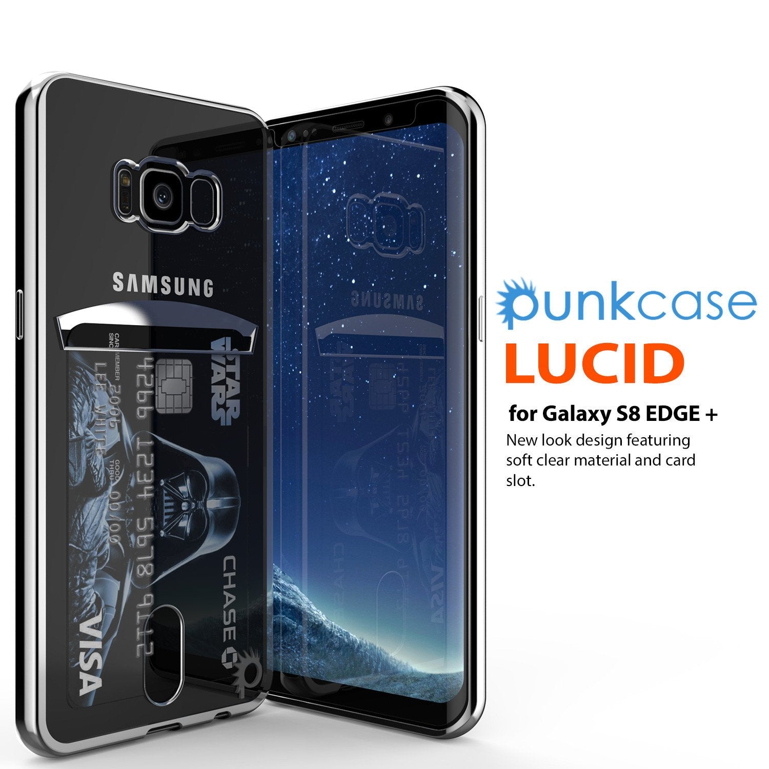 Galaxy S8 Plus Case, PUNKCASEÂ® LUCID Silver Series | Card Slot | SHIELD Screen Protector | Ultra fit