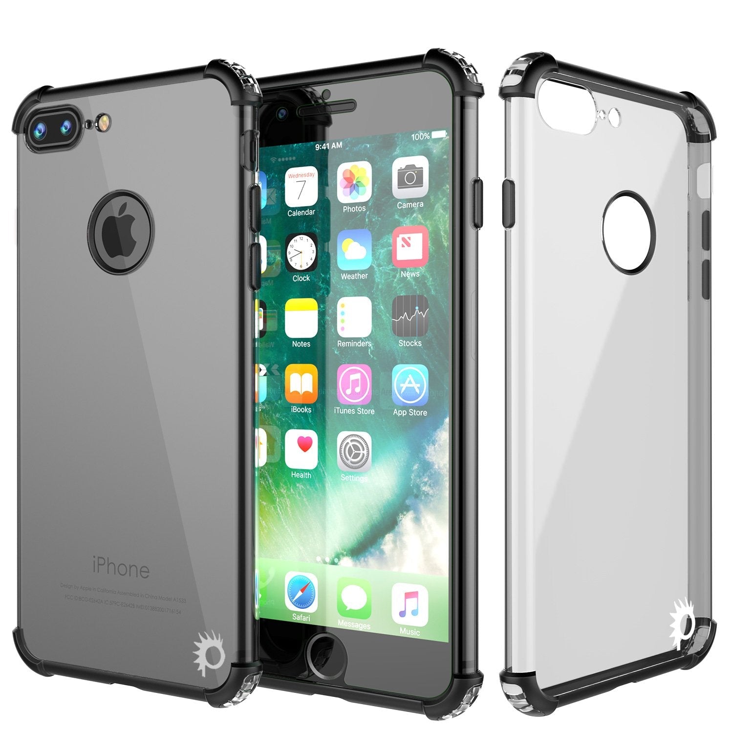 iPhone 8 PLUS Case, Punkcase [BLAZE SERIES] Protective Cover W/ PunkShield Screen Protector [Shockproof] [Slim Fit] for Apple iPhone 7/8/6/6s PLUS [Black]